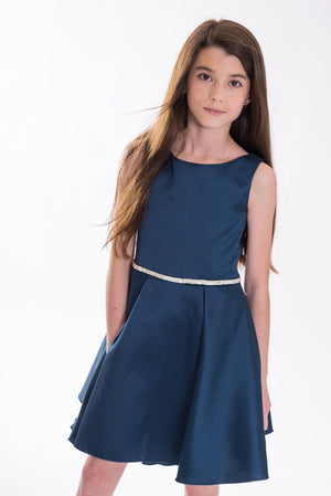 Zoe, Ltd. Teal Sateen Dress
