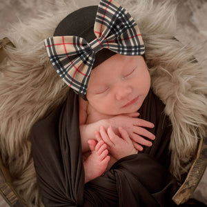Ily Bean Fall Plaid Newborn Girl Hospital Hat