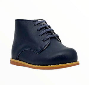 Navy Blue Leather Walking Shoe
