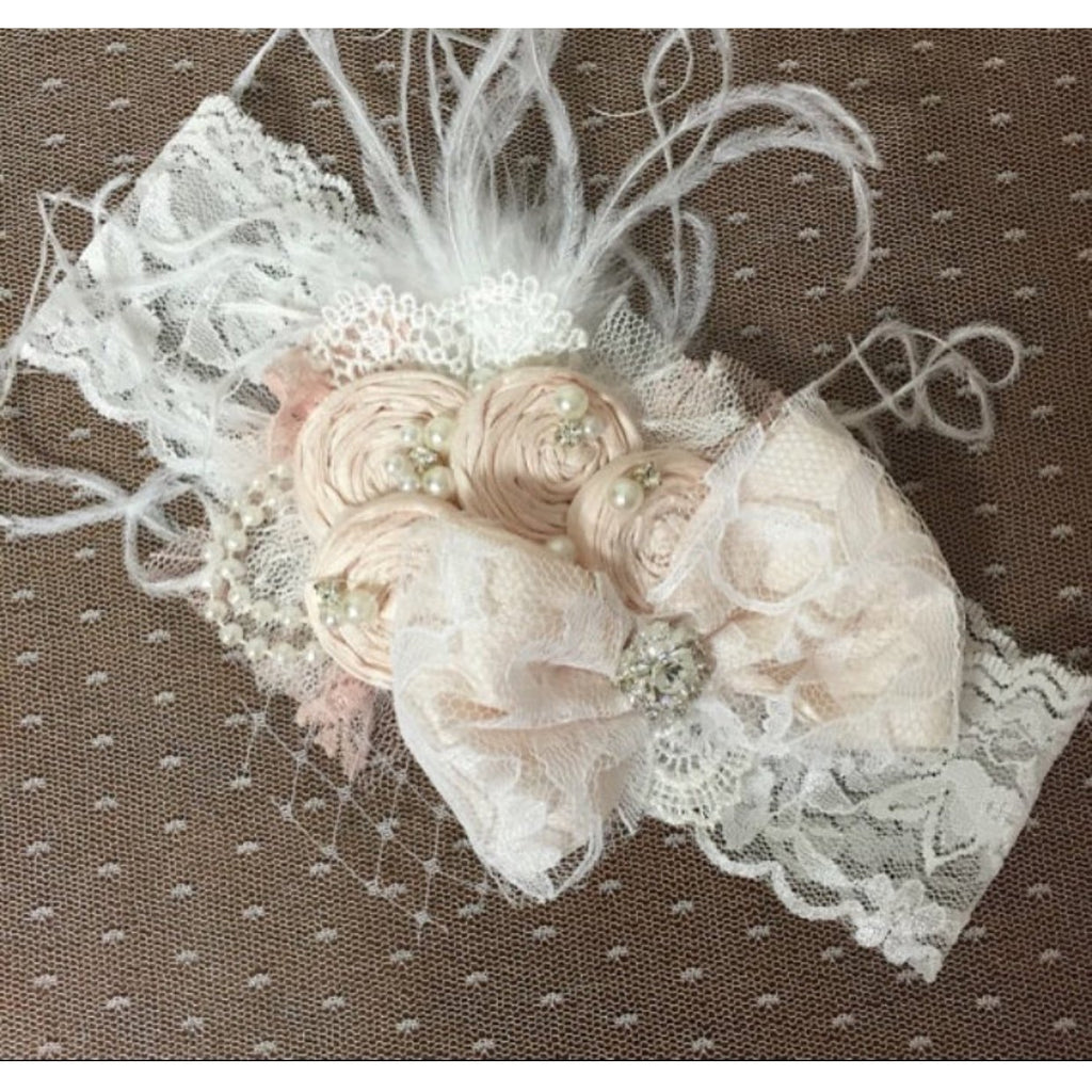 Sasha Headband in Blush Rosettes