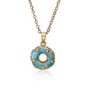 Twin Star Sparkle Light Blue Donut Necklace