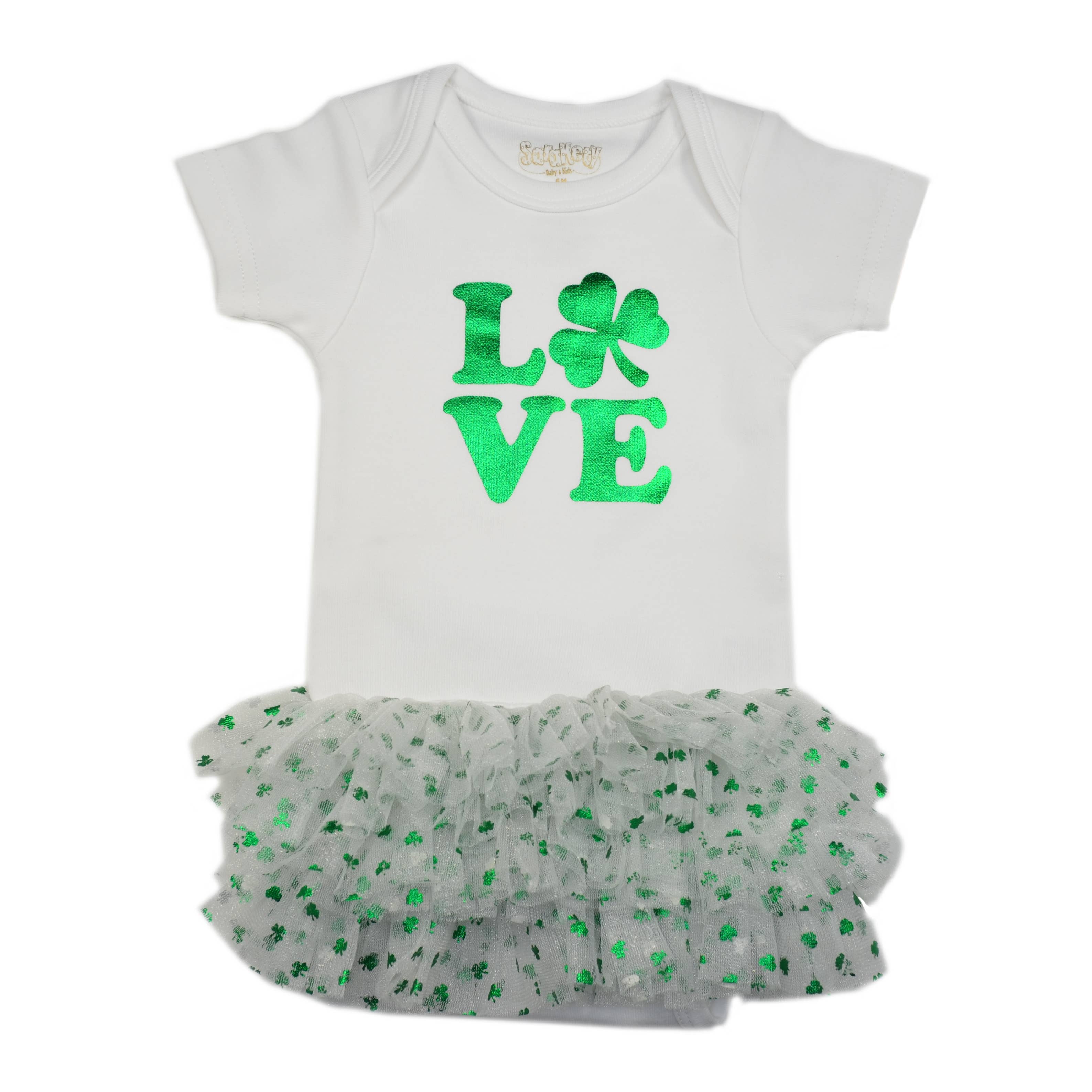 Love Irish Tutu Onesie - White