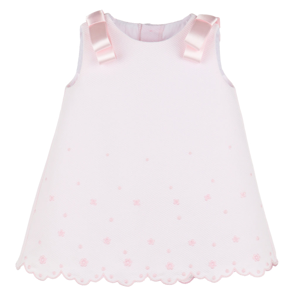 Embroidered Scallop Edge Dress