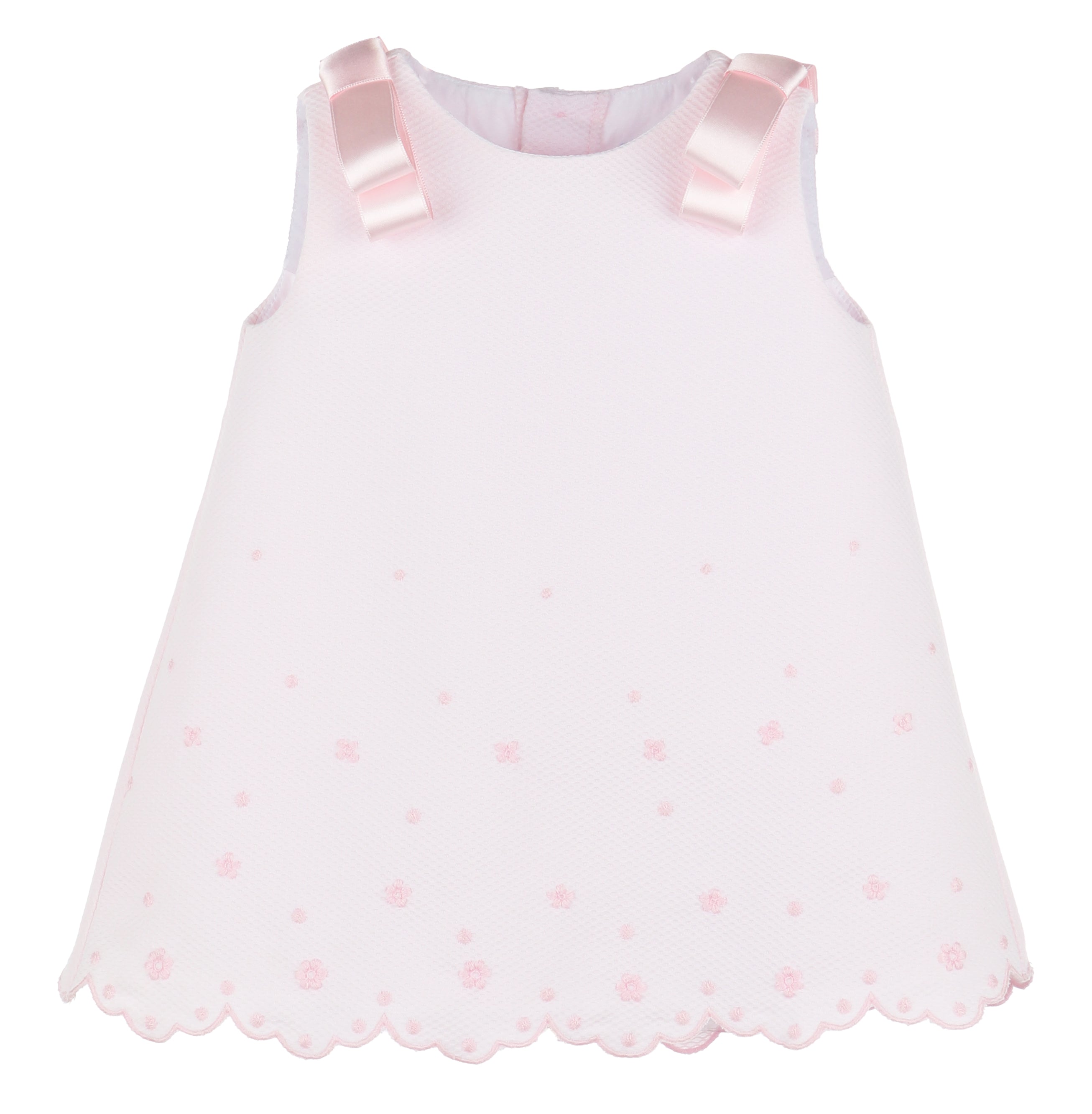 Embroidered Scallop Edge Dress