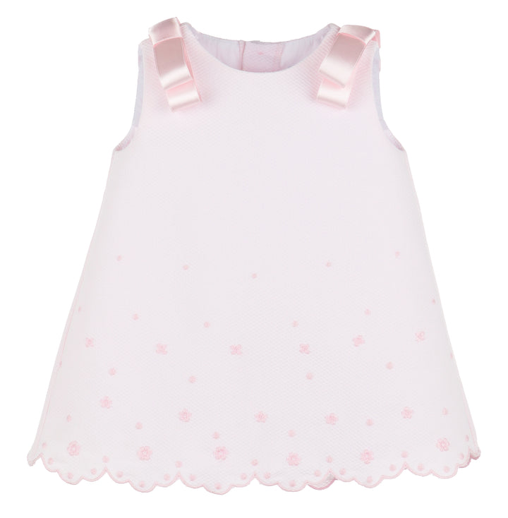 Embroidered Scallop Edge Dress