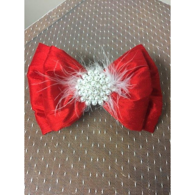 Priscilla Red Silk Clip