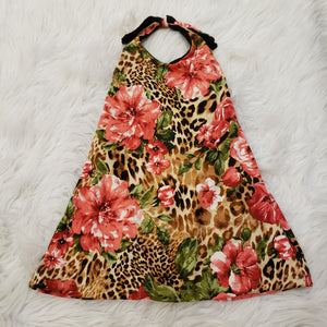 Leopard Rose Halter Dress
