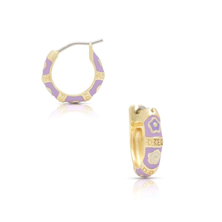 Lily Nily Flower Pattern Hoop Earrings