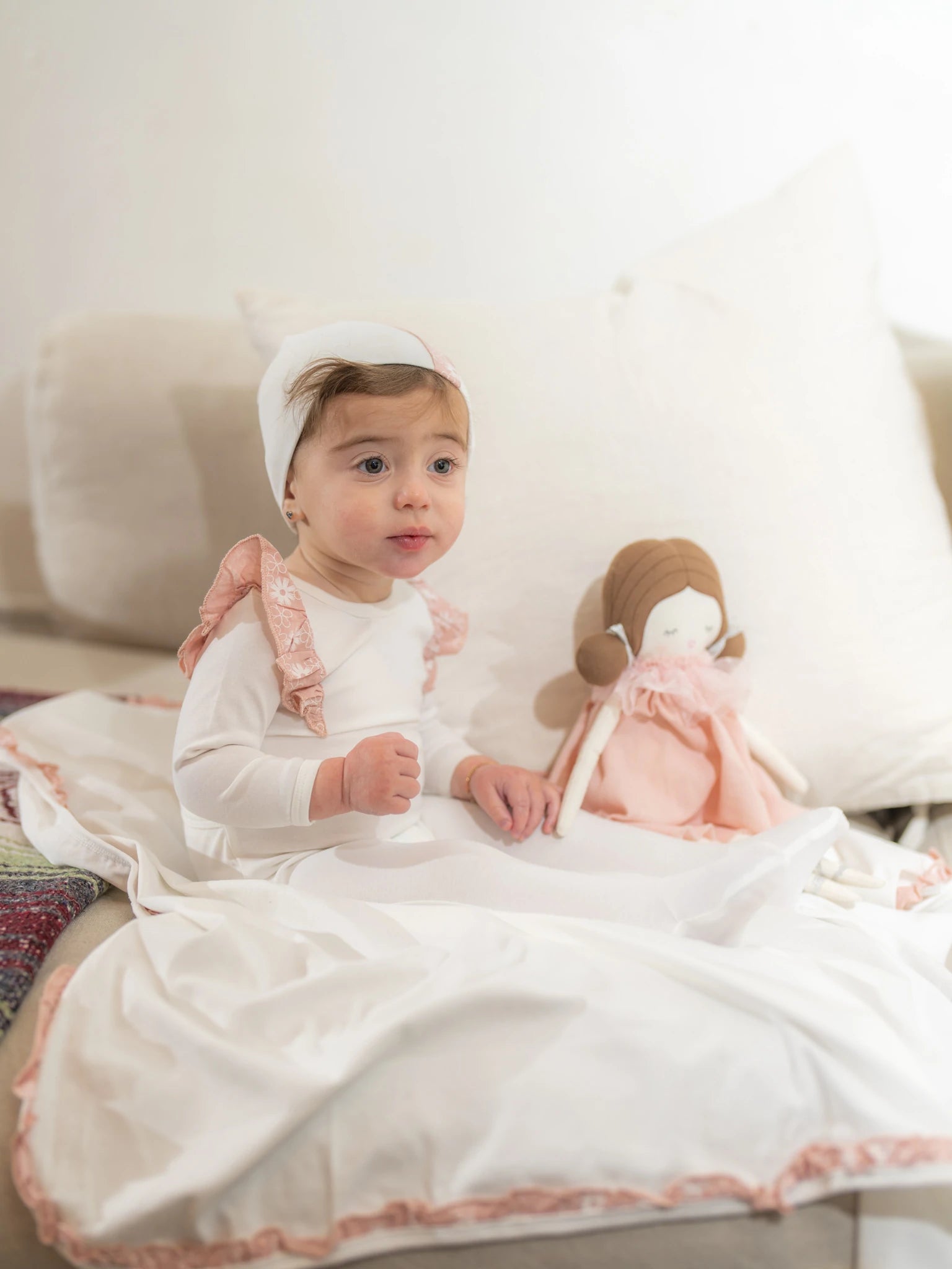 Shoulder Ruffle Beanie