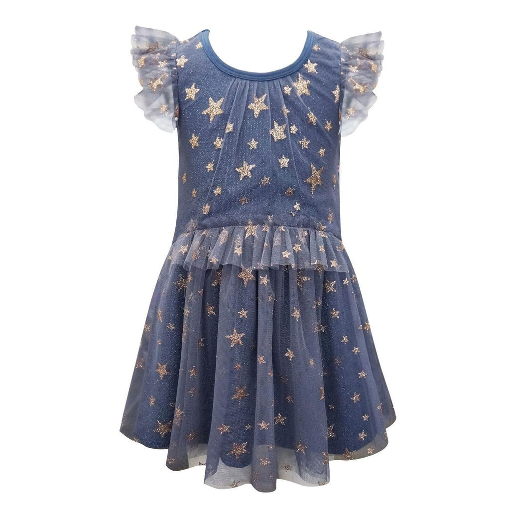 Hannah Banana Navy Glitter Star Dress