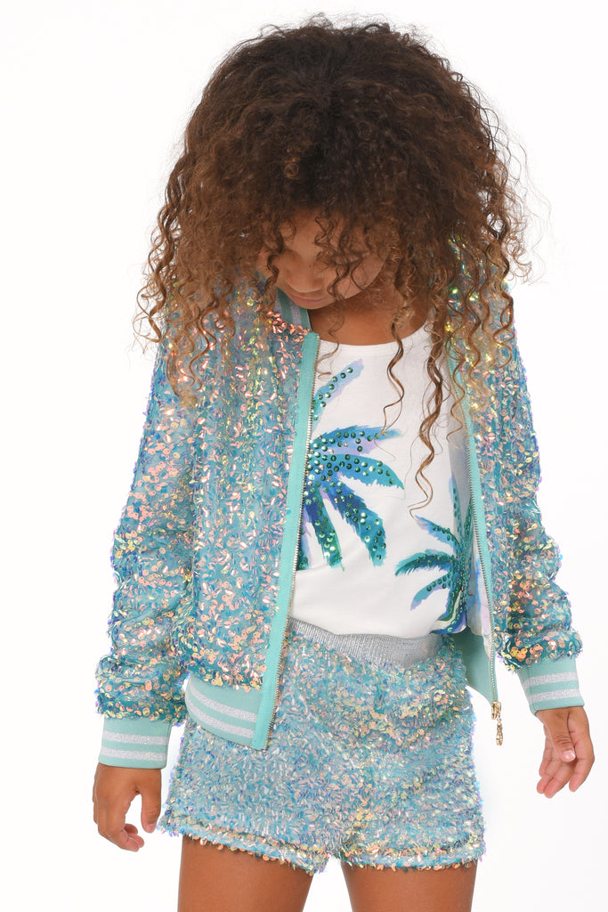 Hannah Banana Green Sequin Jacket