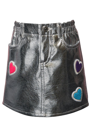 Metallic Faux Fur Skirt