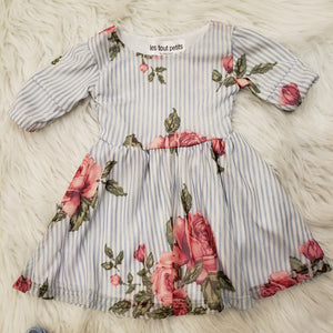 Stripe Rose Infant Dress