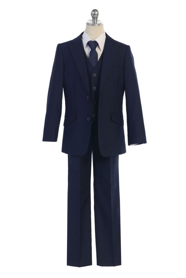 Bijan Kids Boys Navy Blue Suit