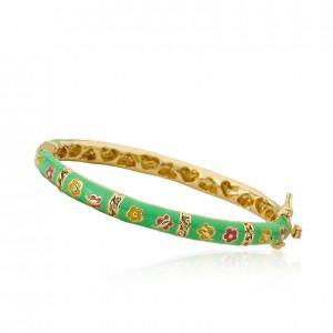 Twin Stars Mint Flower and Butterfly Bangle
