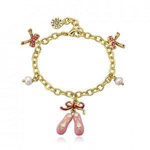 Twin Star Ballet Slippers Charm Bracelet