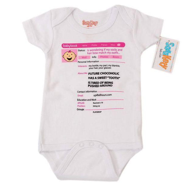 Sara Kety BabyBook Pink Onesie 0-6M