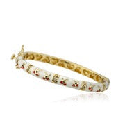 Twin Star White Enamel Cubic Zirconia Bracelet