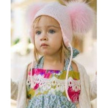 light pink double pom pom hat 