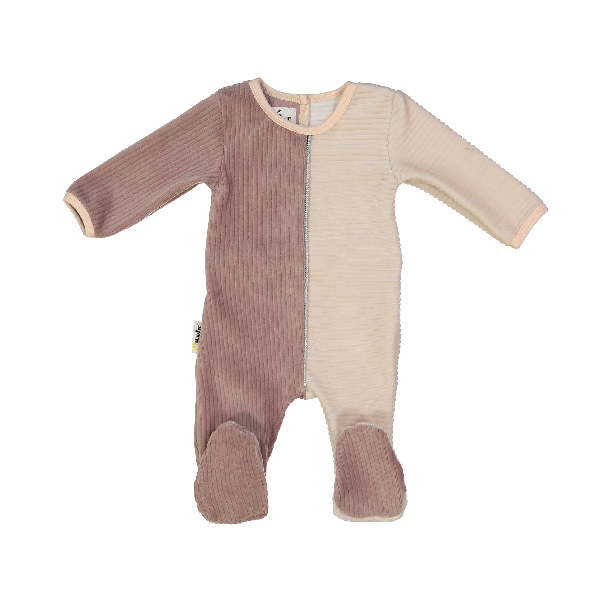 Color Block Footie in Mauve/Pink