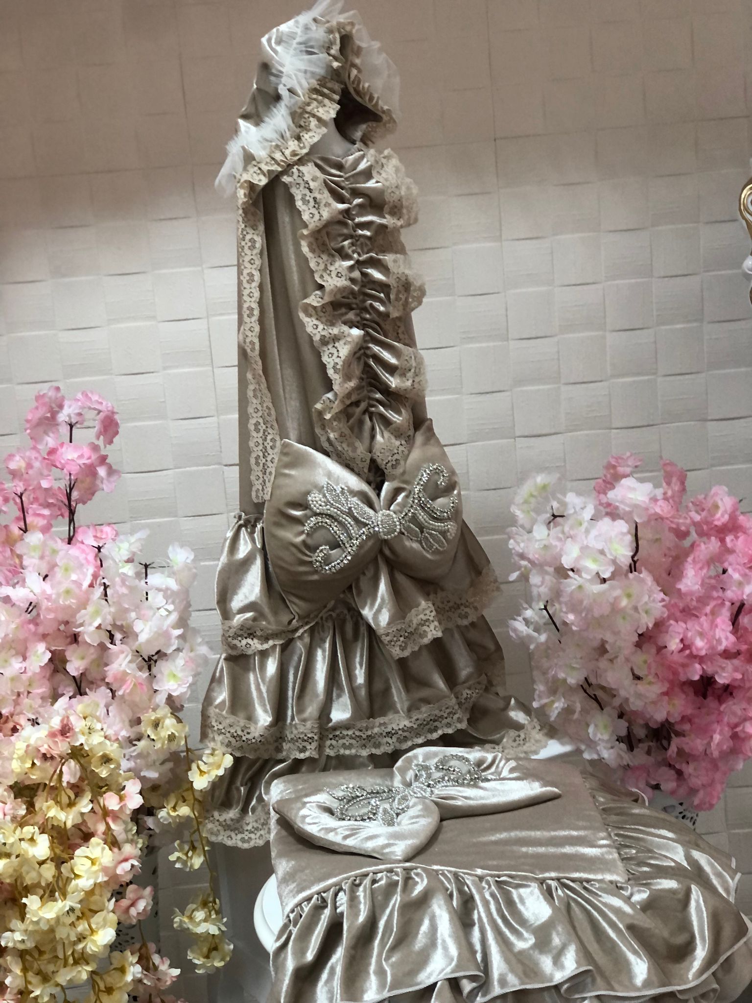 Champagne Velvet Cocoon and Blanket