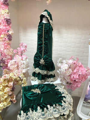 Emerald Velvet Swaddle and Blanket