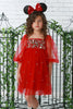 Red Sparkle Babydoll Dress