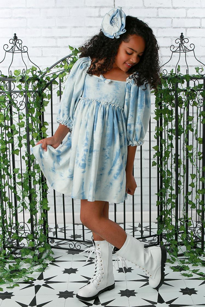 Blue Tie Dye Babydoll Dress