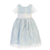 French Lace and Dupioni Blue White Ribbon Flower Girl Dress