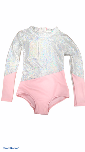Glitter White Candy Bathing Suit
