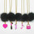Heart Me Black Fur Pom Necklaces