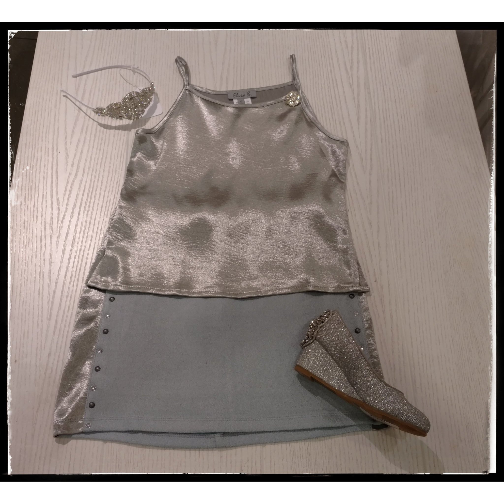 Elisa B Holiday Satin Top