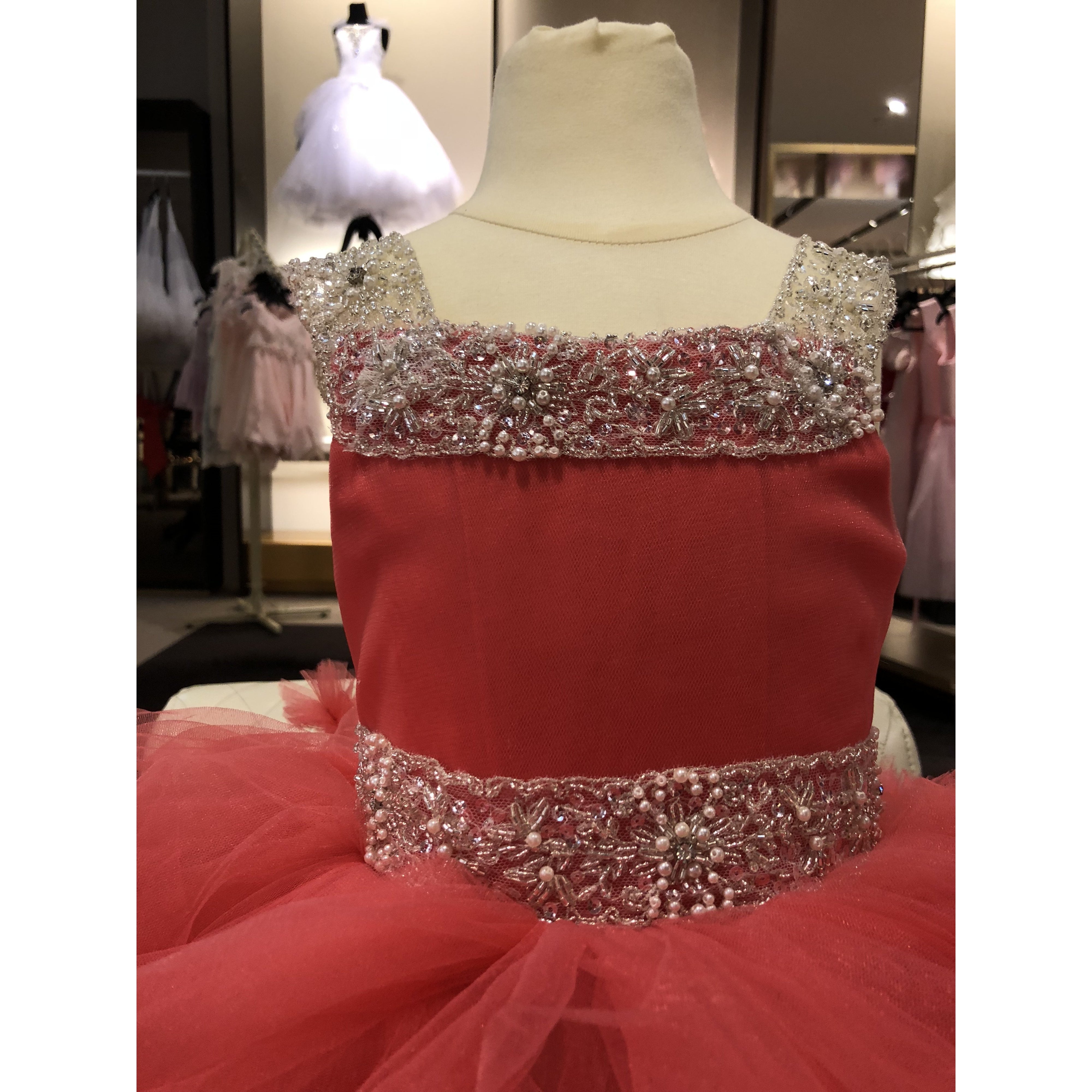 zoey dress ruffle custom flower girl dress coral