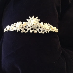 Christie Helene tiara flower pearl beading communion