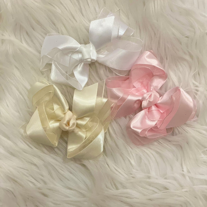 Organza Satin Layered Bow