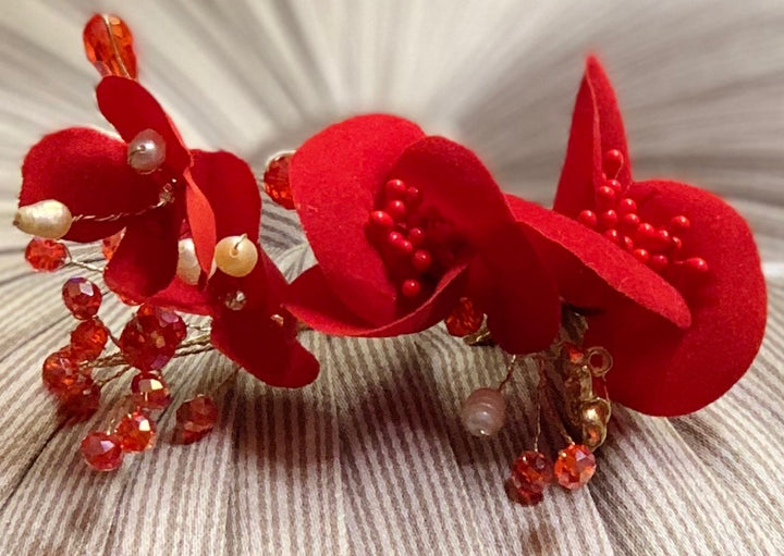 Red Flower Hair Clip