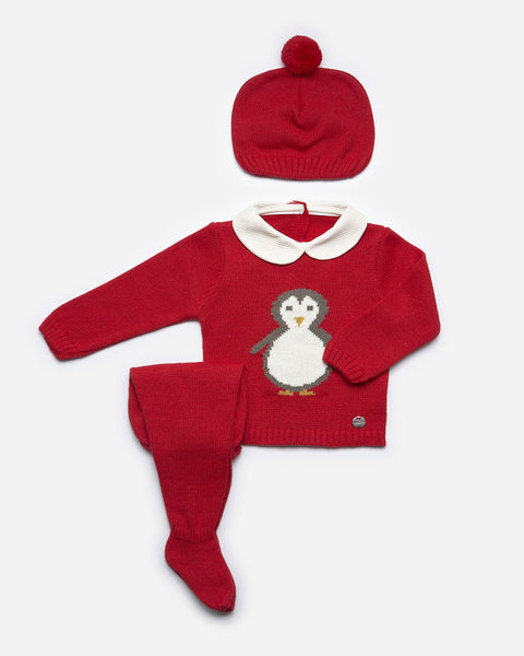 Red Layette Knit Set