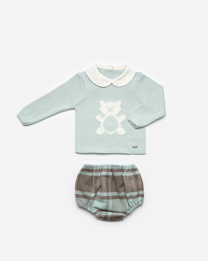 Juliana Knit Bear Bloomer Set