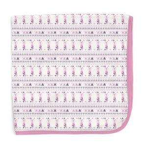 Magnificent Baby Pink Foxy Fair Isle Swaddle Blanket