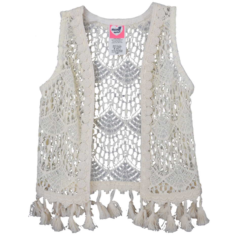 Little Mass Crochet Ivory Lace Vest