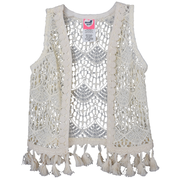 Little Mass Crochet Ivory Lace Vest