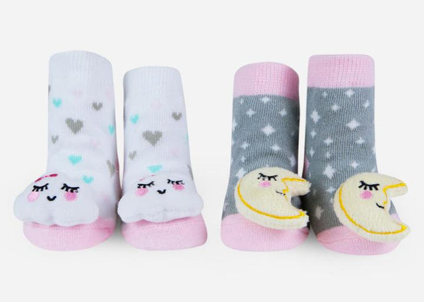Waddle Moon and Cloud Rattle Socks
