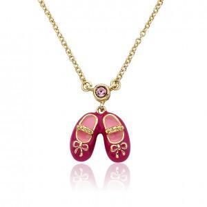 Twin Star Ballet Beauty Hot Pink Slippers Necklace