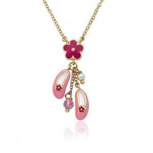 Twin Star Ballet Beauty Flower Slippers Necklace