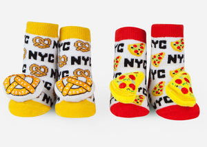 Waddle NYC Pizza and Pretzel Rattle Socks