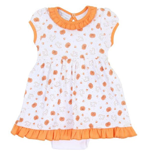 My Little Boo Orange Printed Dress Set