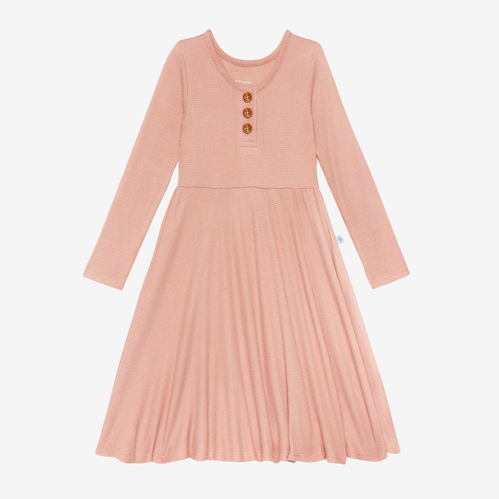 Posh Peanut Desert Rose Waffle Twirl Dress