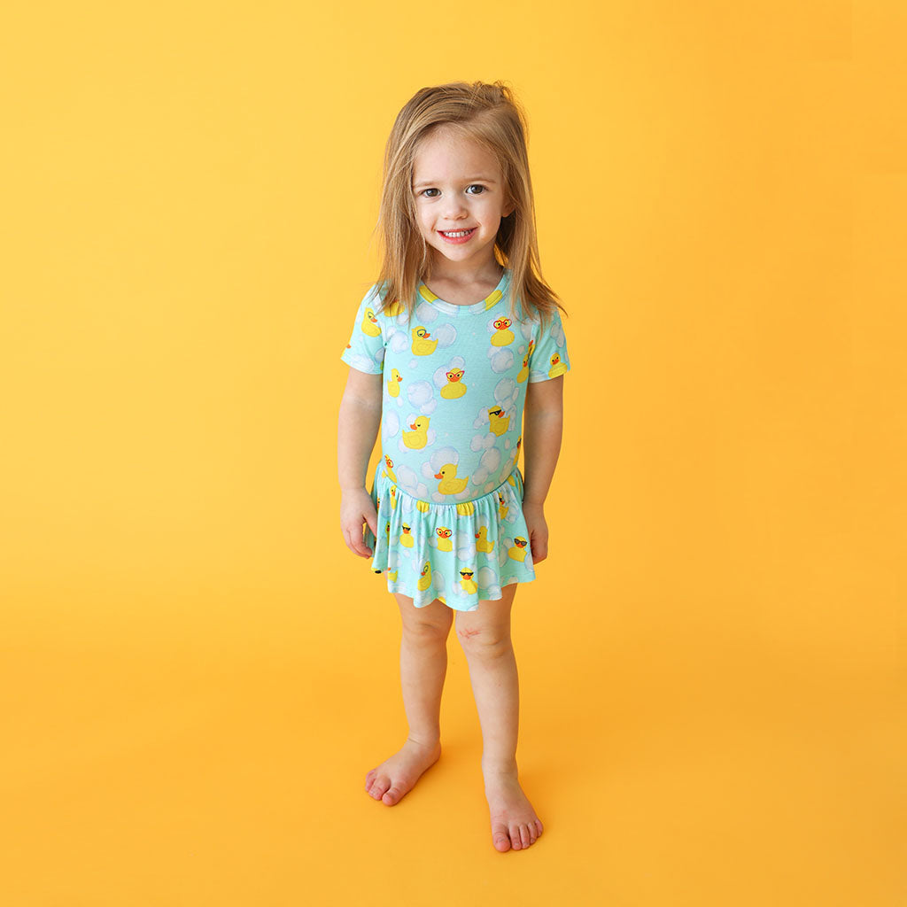 Posh Peanut Ducky Twirl Skirt Bodysuit