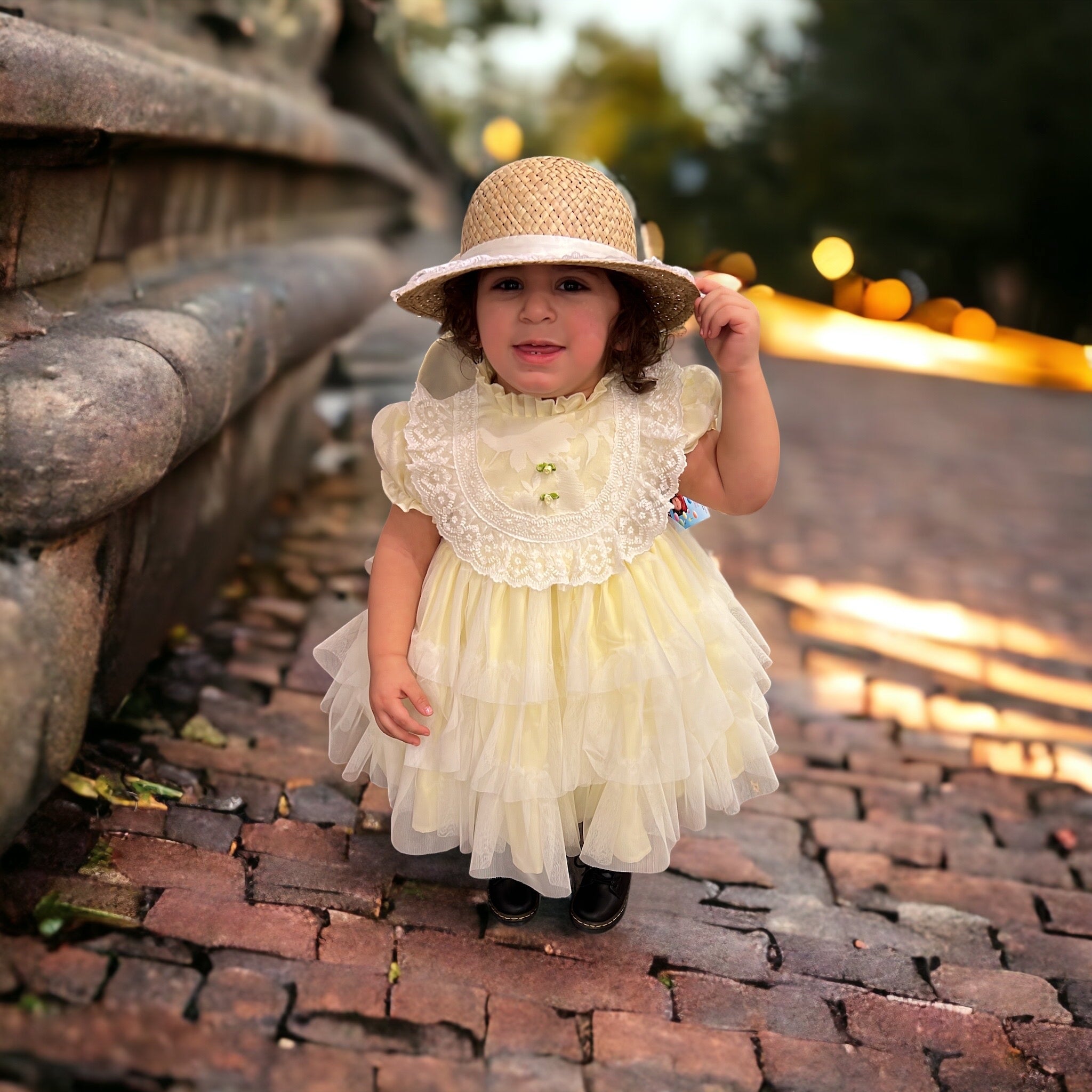 Pale Yellow Ruffle Dress