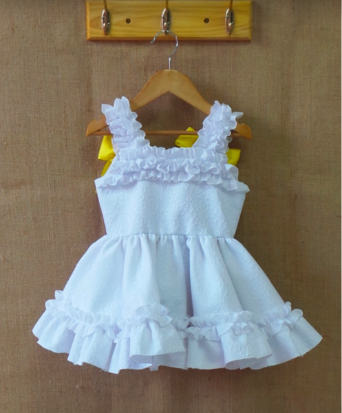 Nini Knit White Brocade Dress